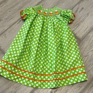 Classic Whimsy polka dot dress with smocking size 24 months